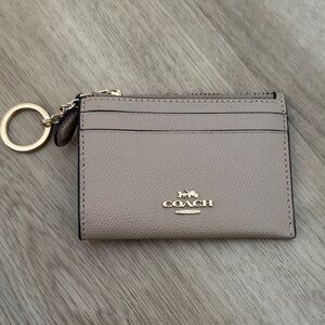 Coach Beige Leather Key and Card Holder